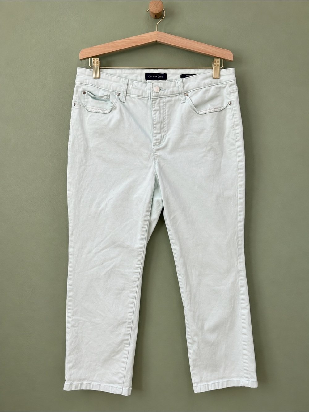 Charter Club Women's Light Mint Cropped Jeans